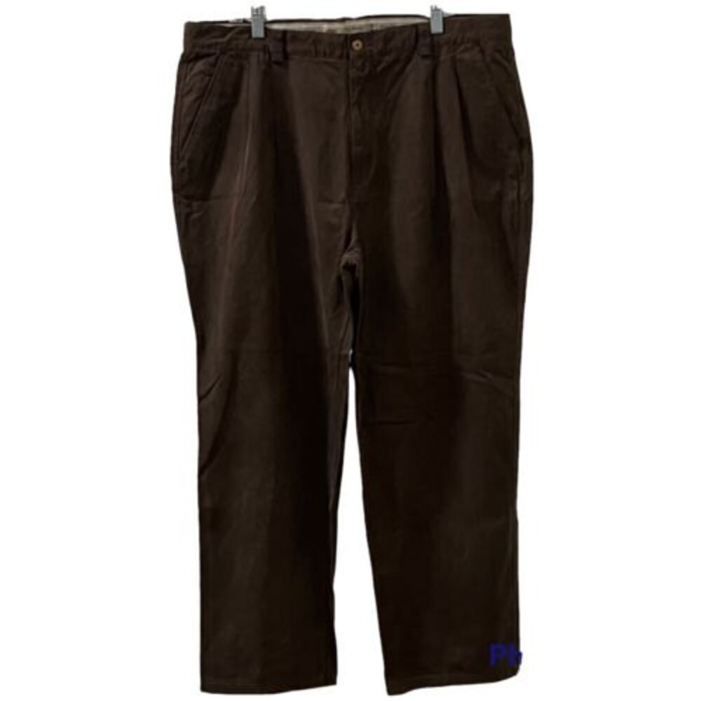 Tommy Bahama Mens Brown Relax Chino Pleated Straight Pants Size 38